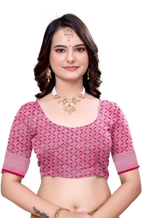 Georgette_Saree_Floral_Pattern_With_Blouse_Piece