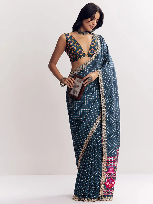 Manipuri_Printed_Saree_With_Embroidery_Work_Lace