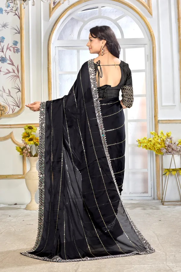 Satin_Silk_Saree_With_Exquisite_Mirror_Work_And_Matching_Blouse_Piece