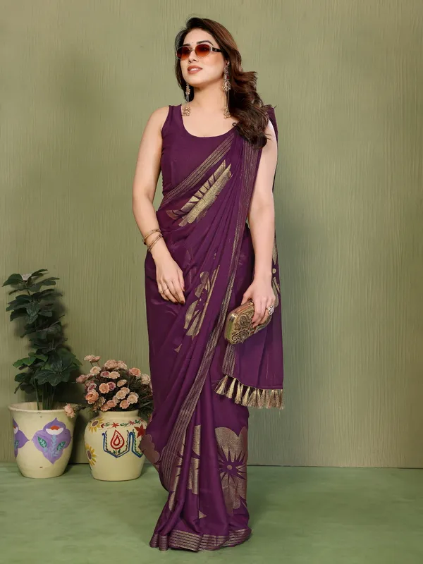 Star_Georgette_Foil_Print_Saree_With_Zalar_Lace