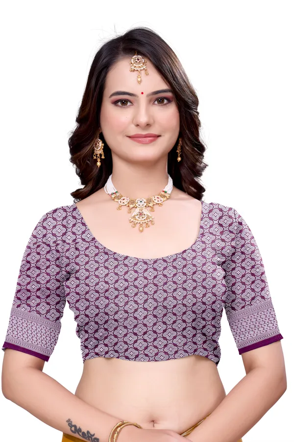 Georgette_Saree_Floral_Pattern_With_Blouse_Piece