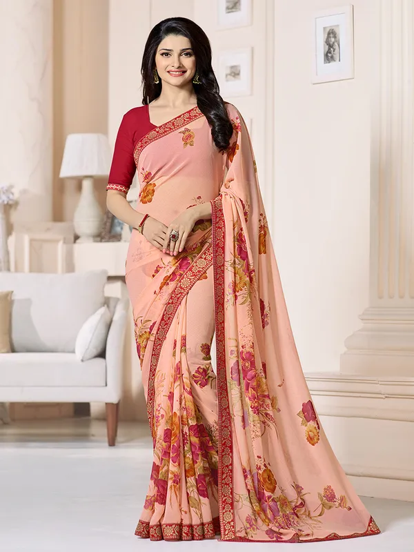 Women's_Georgette_Printed_Saree_With_Blouse