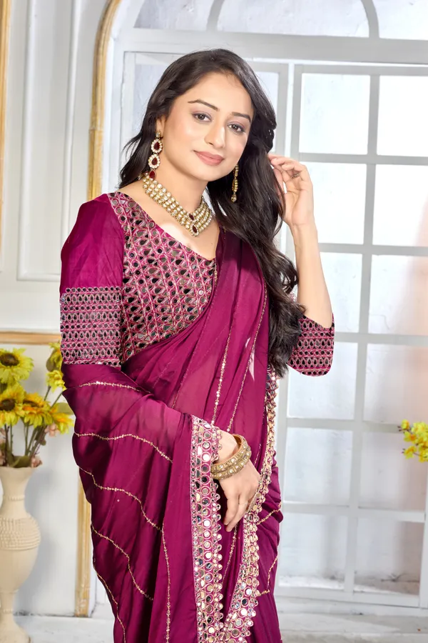 Satin_Silk_Saree_With_Exquisite_Mirror_Work_And_Matching_Blouse_Piece