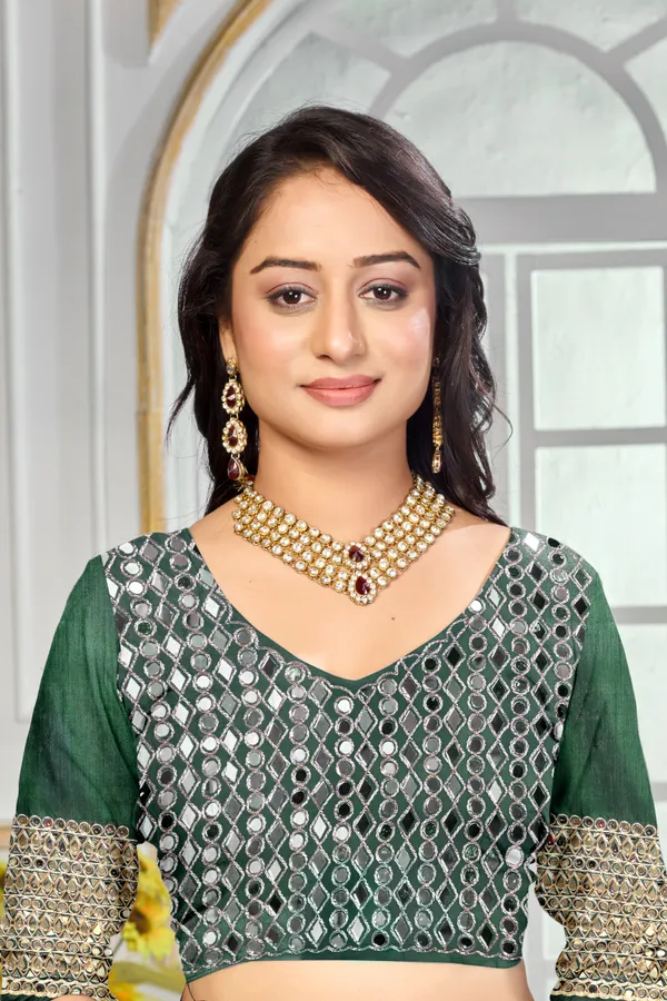 Georgette_Saree_With_Heavy_Mirror_Work_And_Sequence_With_Matching_Blouse_Piece