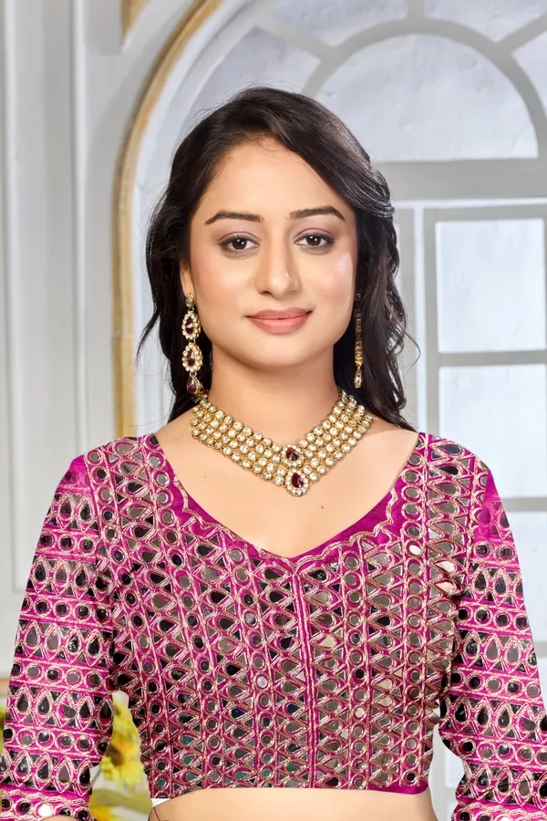 Satin_Silk_Saree_With_Exquisite_Mirror_Work_And_Matching_Blouse_Piece