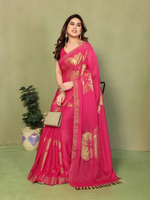 Star_Georgette_Foil_Print_Saree_With_Zalar_Lace