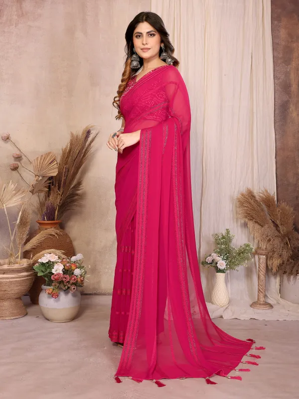 Georgette_Saree_Kaju_Patta_Pattern_Unstitched_Banglory_Print_Foil_Blouse