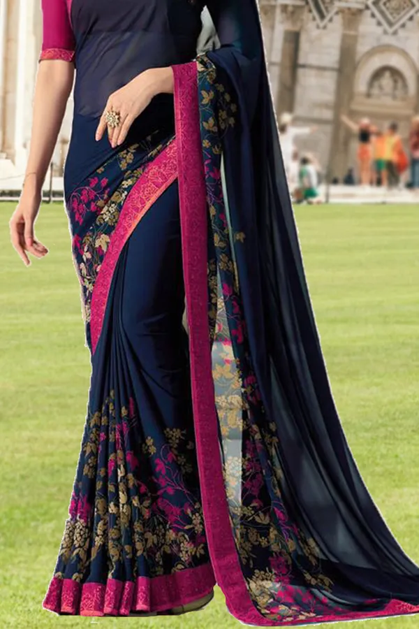 Women's_Georgette_Printed_Saree_With_Blouse