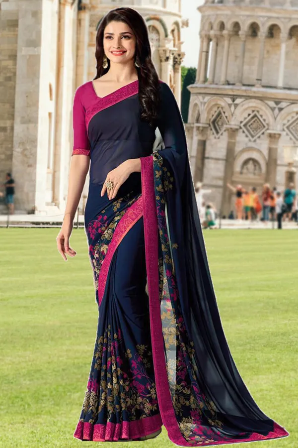 Women's_Georgette_Printed_Saree_With_Blouse