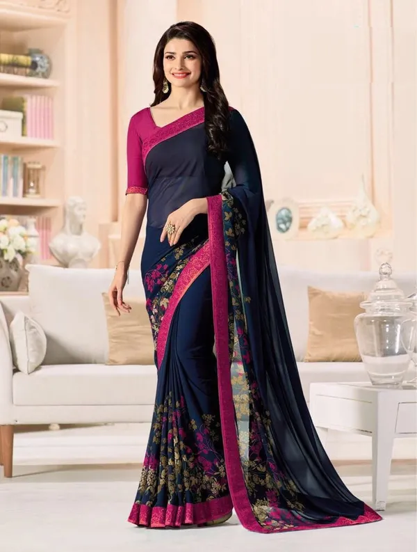 Women's_Georgette_Printed_Saree_With_Blouse