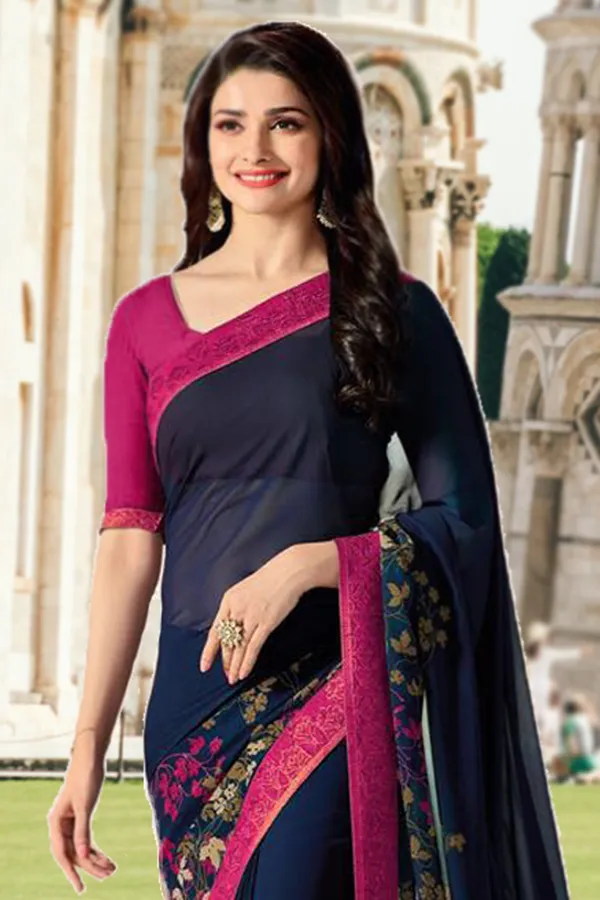 Women's_Georgette_Printed_Saree_With_Blouse