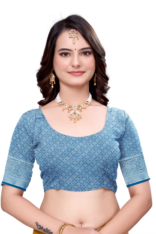 Georgette_Saree_Paisley_Pattern_With_Blouse_Piece