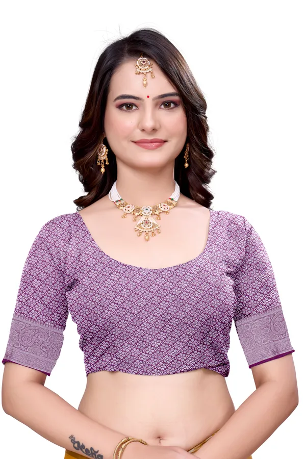 Georgette_Saree_Paisley_Pattern_With_Blouse_Piece
