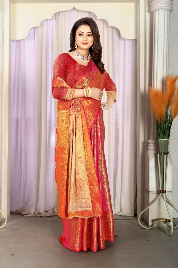 Kanjeevaram_Banarasi_Silk_Saree_With_Unstitched_Blouse
