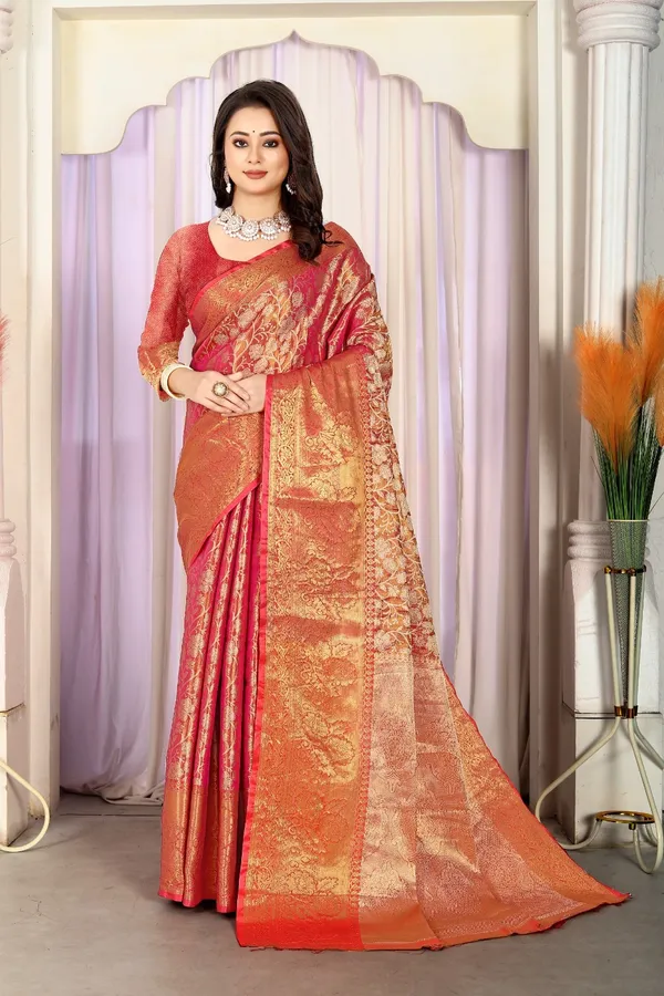 Kanjeevaram_Banarasi_Silk_Saree_With_Unstitched_Blouse