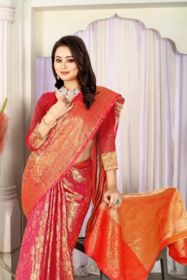 Kanjeevaram_Banarasi_Silk_Saree_With_Unstitched_Blouse