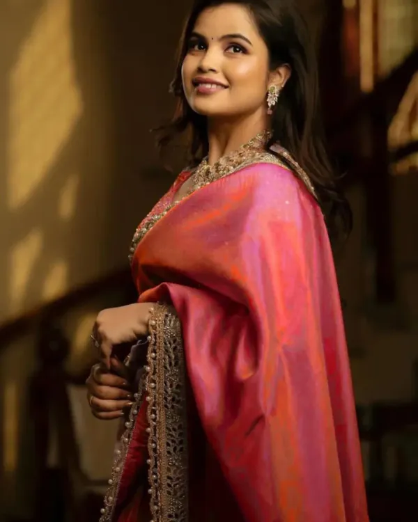 Women_Tissue_Silk_Net_Sequence_And_Real_Mirror_Worked_Saree_With_Blouse
