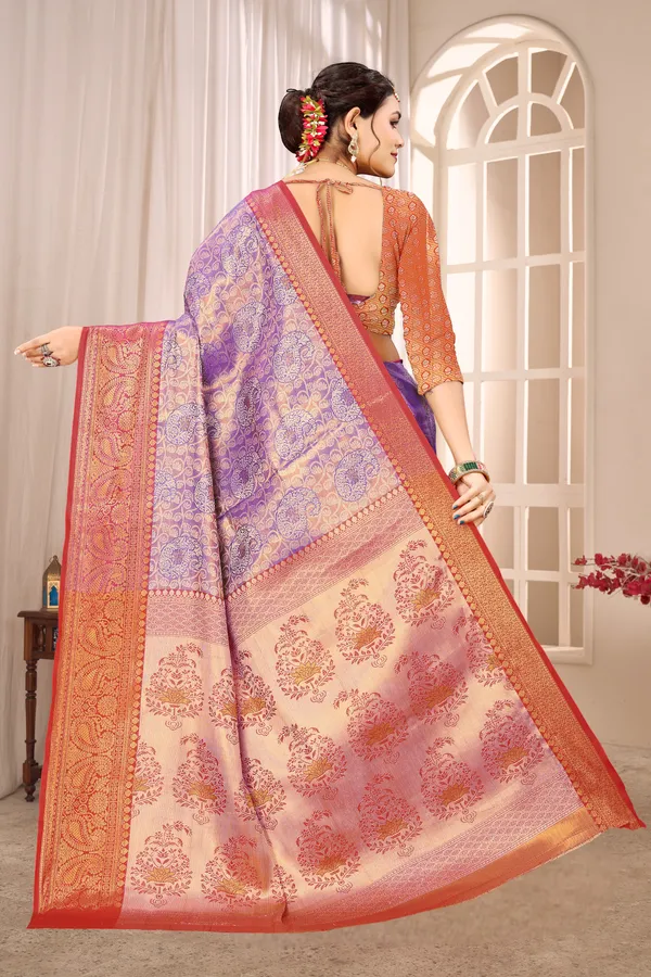 Banarasi_Silk_Saree_With_Zari_Border_And_Unstitched_Blouse