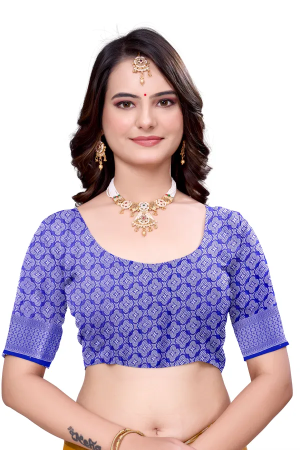 Georgette_Saree_Floral_Pattern_With_Blouse_Piece
