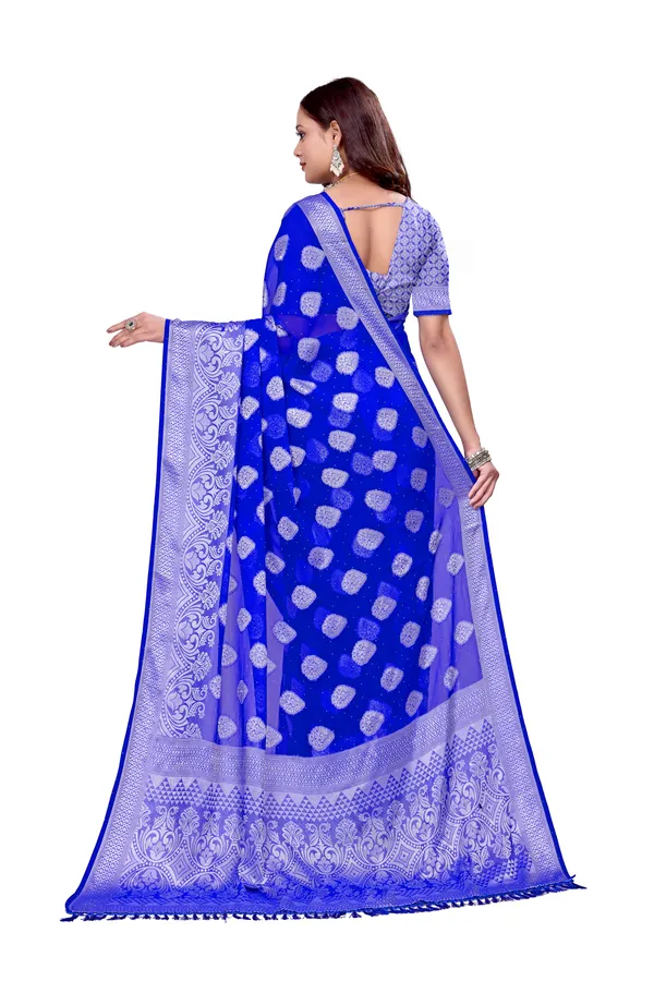 Georgette_Saree_Floral_Pattern_With_Blouse_Piece