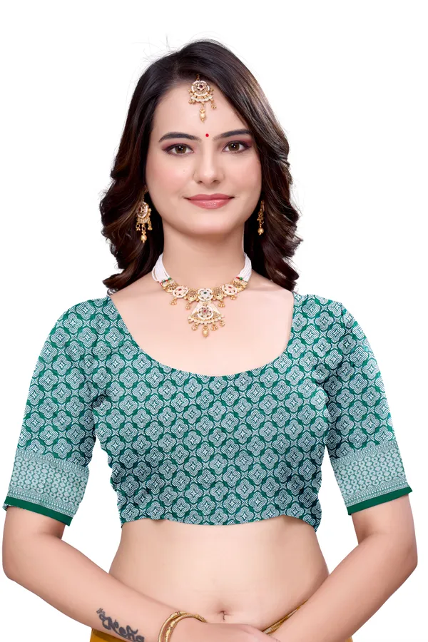 Georgette_Saree_Floral_Pattern_With_Blouse_Piece