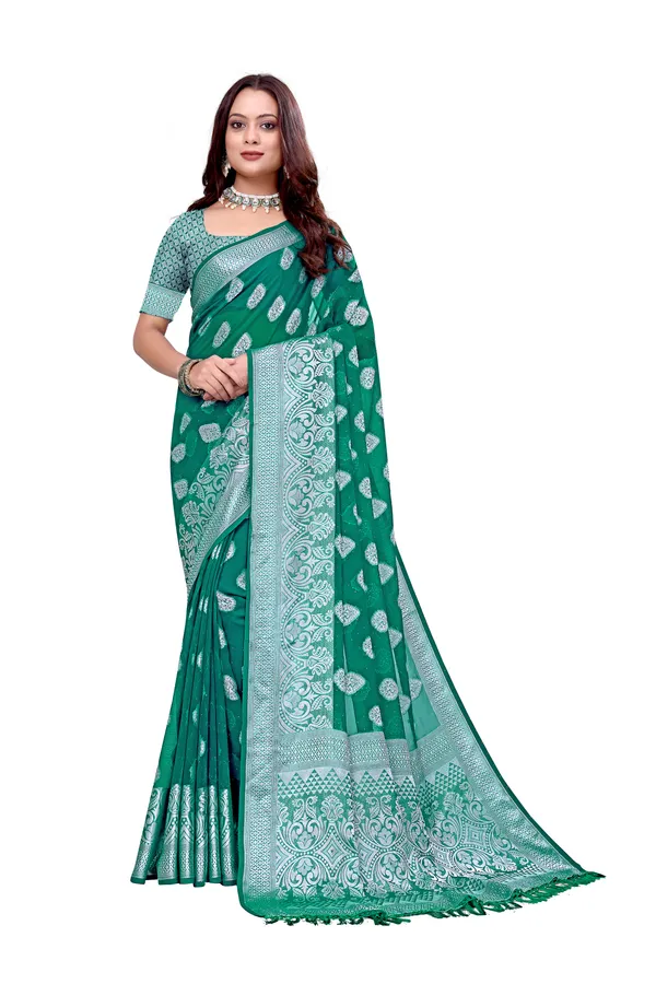 Georgette_Saree_Floral_Pattern_With_Blouse_Piece