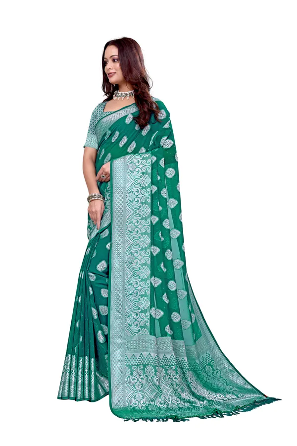 Georgette_Saree_Floral_Pattern_With_Blouse_Piece
