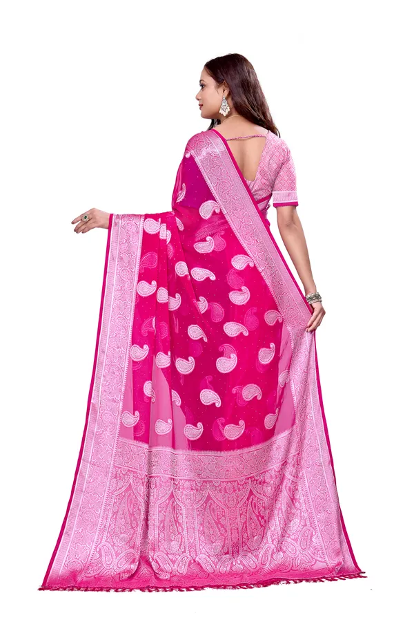 Georgette_Saree_Paisley_Pattern_With_Blouse_Piece