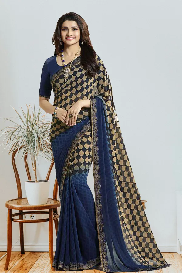 Women's_Georgette_Printed_Saree_With_Blouse