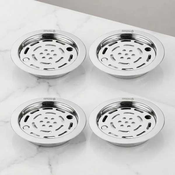 Fre-325_Plain_Stainless_Steel_Floor_Drain_Cover_With_Removable_Grate_Pack_Of_4