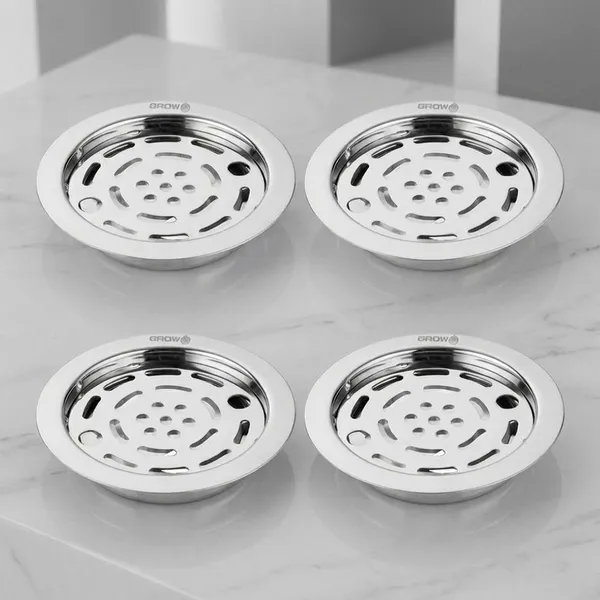 Fre-325_Plain_Stainless_Steel_Floor_Drain_Cover_With_Removable_Grate_Pack_Of_4