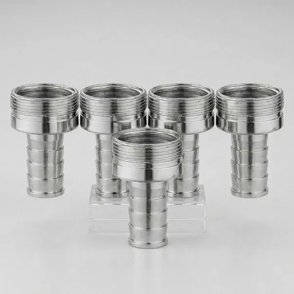 Pg-111_Chrome_Finish_Brass_Threaded_Hose_Adapter_Fitting_Pack_Of_5