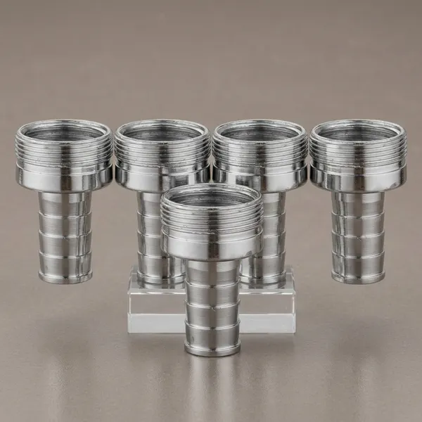 Pg-111_Chrome_Finish_Brass_Threaded_Hose_Adapter_Fitting_Pack_Of_5