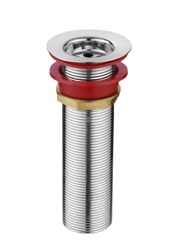 Wc-618Chrome_Finish_Stainless_Steel_Waste_Drain_Assembly_For_Basin_With_Brass_Nut_In_6"_Length_Pack_Of_2