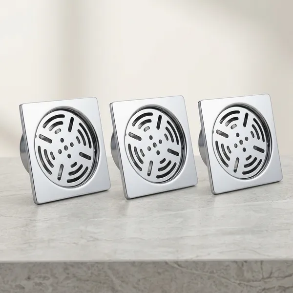 Fre_326_Plain_Stainless_Steel_Square_Floor_Drain_With_Removable_Grate_Pack_Of_3