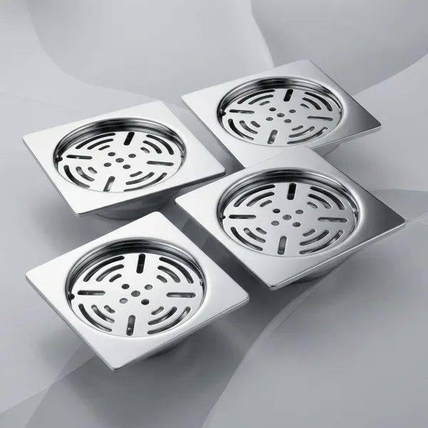 Fre_326_Plain_Stainless_Steel_Square_Floor_Drain_With_Removable_Grate_Pack_Of_3