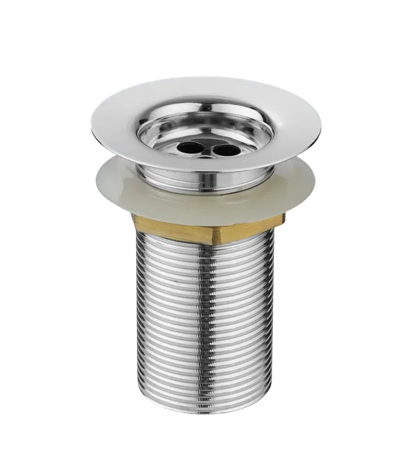 Wc-617Chrome_Finish_Stainless_Steel_Waste_Drain_Assembly_For_Basin_With_Brass_Nut_In_3"_Length_Pack_Of_2
