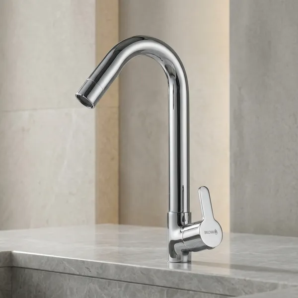 Furry_Fr-110_Chrome_Plated_Swan_Neck_Pillar_Tap_For_Basin