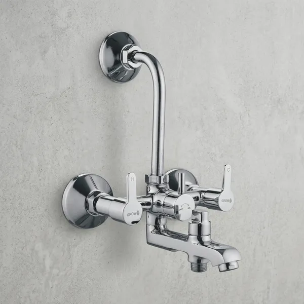 Furry_Fr-118_Chrome_Finish_Wall_Mounted_3-In-1_Bathroom_Faucet_Set