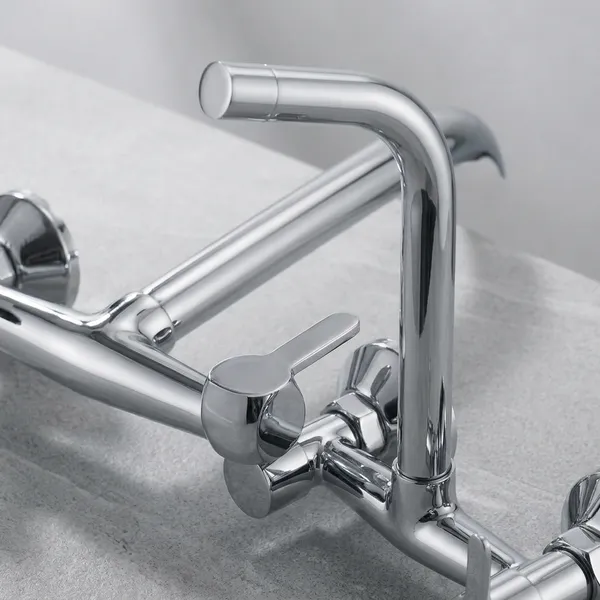 Furry_Fr-112_Chrome_Finish_Wall_Mount_Dual_Handle_Sink_Mixer_Tap