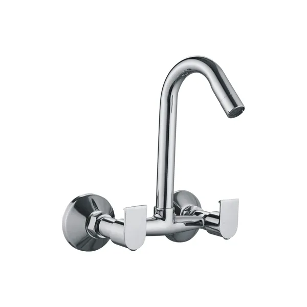 Classo_Cl-211_Chrome_Finish_Wall_Mount_Dual_Handle_Kitchen_Sink_Mixer_Tap