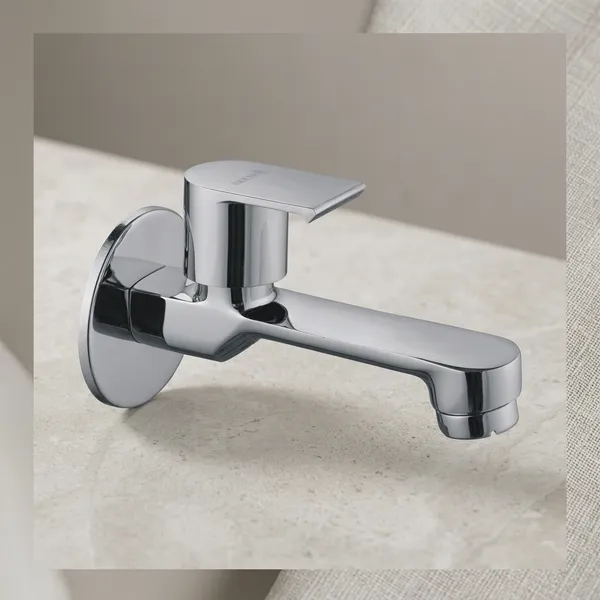 Classo_Cl-202_Chrome_Finish_Wall_Mounted_Single_Lever_Bib_Tap_For_Bathroom