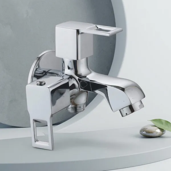 Sparx_Sp-307_Chrome_Finish_Wall_Mount_2In1_Bib_Tap_With_Foam_Flow_Spout