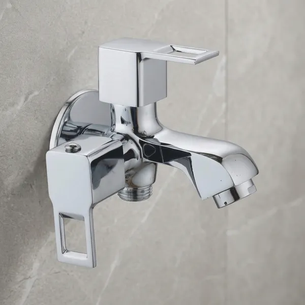 Sparx_Sp-307_Chrome_Finish_Wall_Mount_2In1_Bib_Tap_With_Foam_Flow_Spout