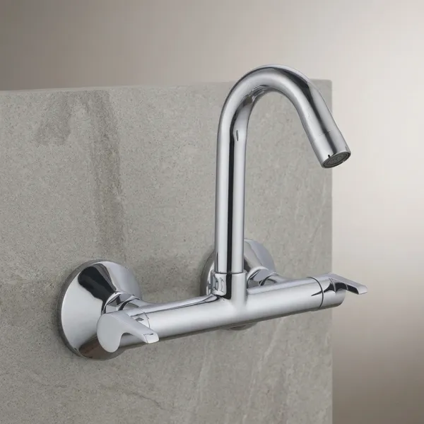 Choclate_Chrome_Finish_Wall_Mounted_Sink_Mixer_For_Kitchen