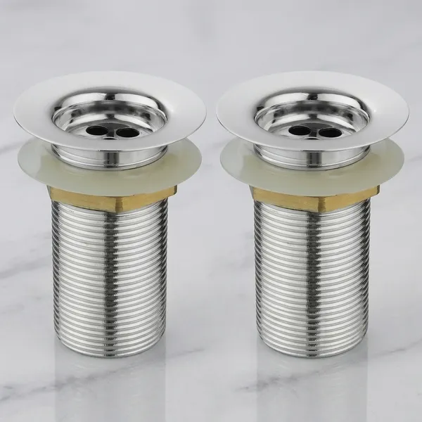 Wc-617Chrome_Finish_Stainless_Steel_Waste_Drain_Assembly_For_Basin_With_Brass_Nut_In_3"_Length_Pack_Of_2
