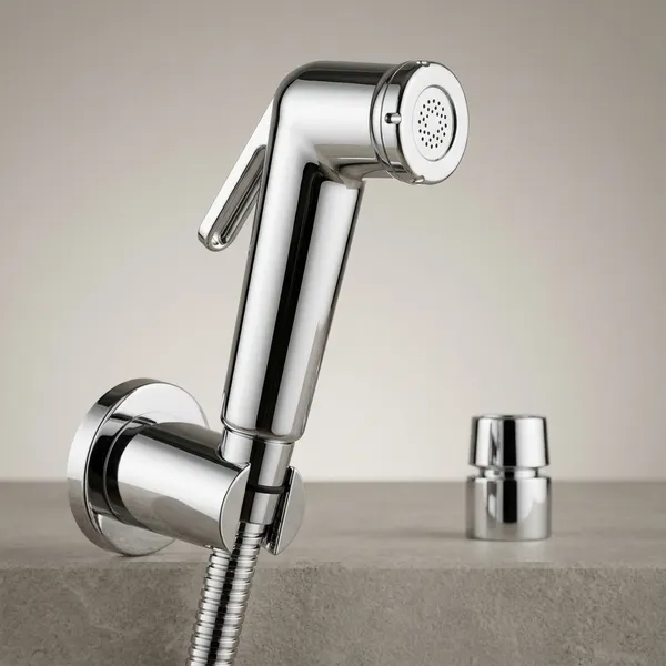 Hf-111_Chrome_Finish_Handheld_Bidet_Spray_With_Flexible_Hose_And_Wall_Holder