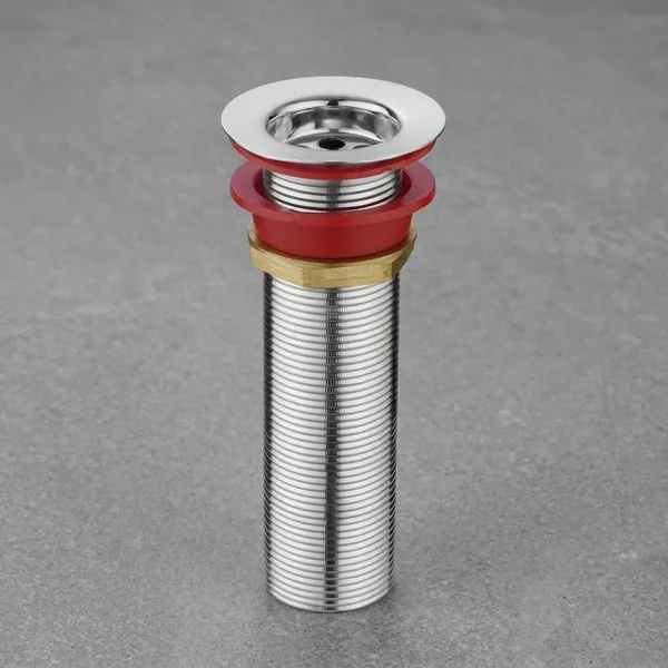 Wc-618Chrome_Finish_Stainless_Steel_Waste_Drain_Assembly_For_Basin_With_Brass_Nut_In_6"_Length_Pack_Of_2