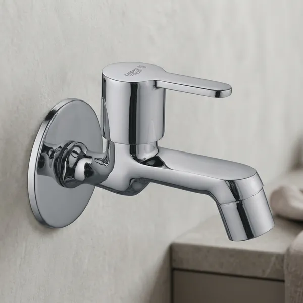 Furry_Fr-101_Chrome_Finish_Single_Lever_Wall_Mounted_Bib_Tap