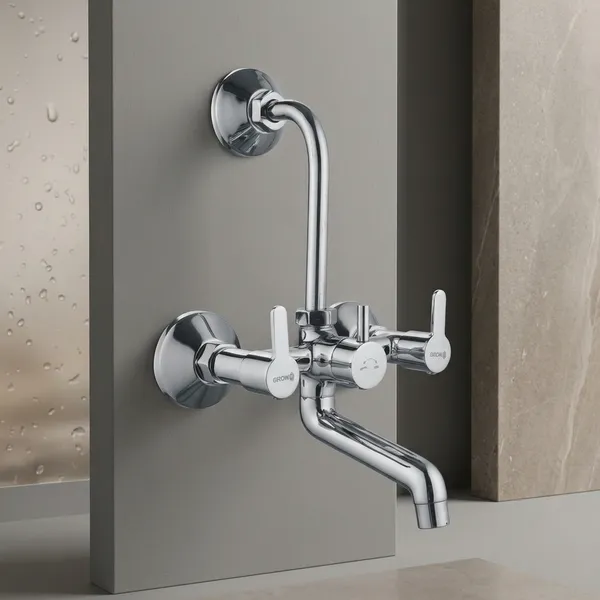 Furry_Fr_117_Chrome_Finish_Wall_Mounted_Wall_Mixer_Tap_With_Shower